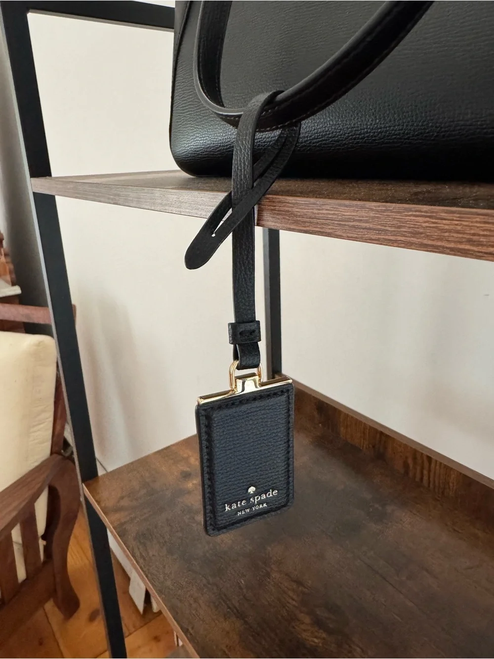 Kate Spade Black Leather Classic Tote with Gold Hardware